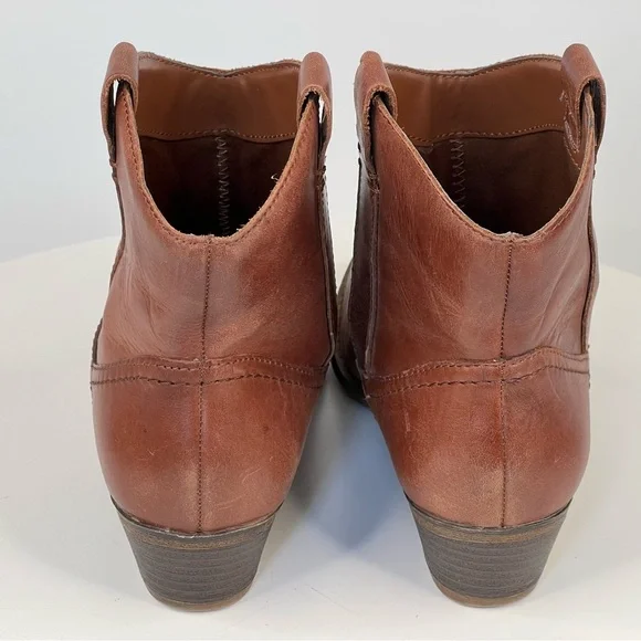 Kenneth Cole Booties Tale spin Ankle Boots Western Brown Leather Cowgirl Boho 6 - Picture 14 of 17